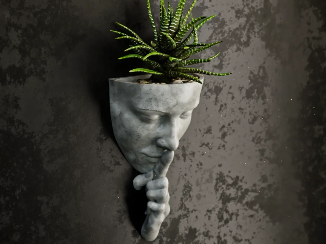 Woman wall flower pot 